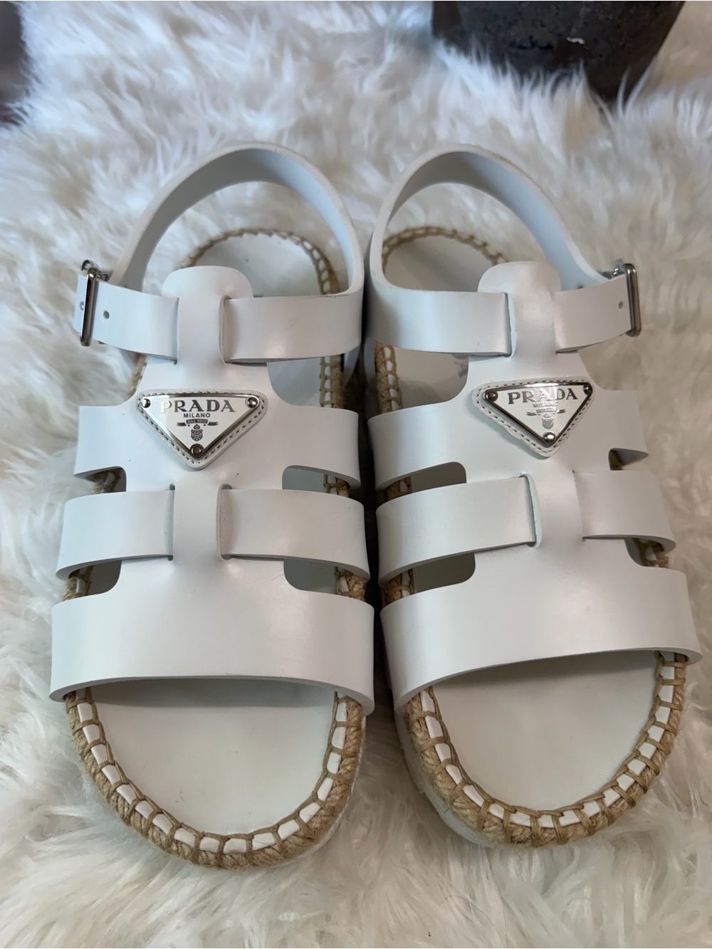 PRADA MONOLITH RUBBER SANDALS - Picture 7 of 8